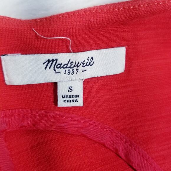Madewell Pleated Red Dress w/ side pockets - Picture 10 of 11